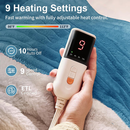 Texciting Heated Blanket 50"X60",Soft Electric Blanket,ETL Certified,Grey