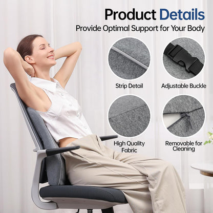 Soft Comfortable Memory Lumbar Support Pillow Back Cushion for Car & Office