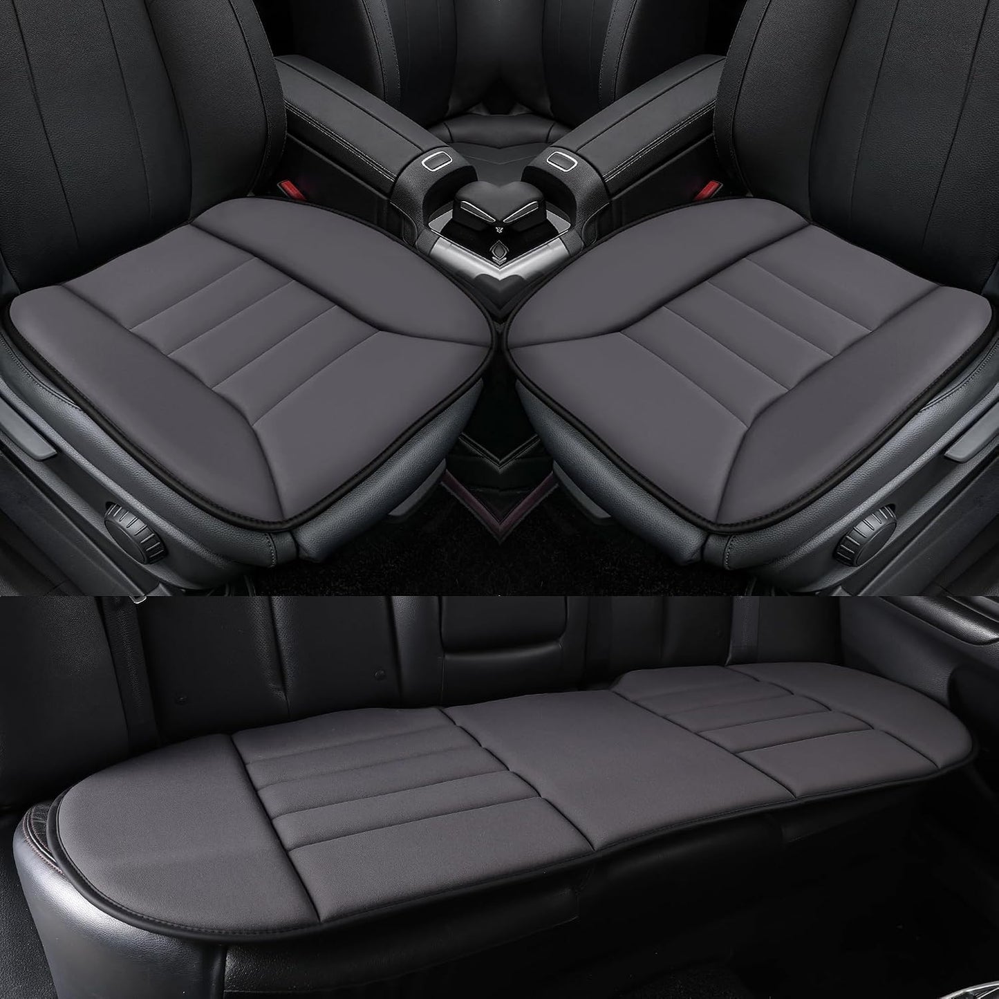 kingphenix Memory Foam Car Seat Cushion for Driver and Office Chair Comfort | 1.2-Inch-Thick Memory Foam Seat Pad, Soft, Breathable Fabric, Non-Slip Silicone Bottom for Long Drives and Office Use, Black