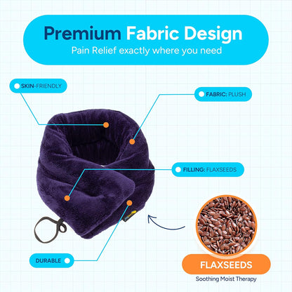 SunnyBay Microwave Heating Pad, Microwavable Heated Neck and Shoulder Wrap, Multipurpose Moist Hot/Cool 2.5lb Bean Bag Pack with Plush Cover and Elastic Fastener,26x6 Inches, Wider, Blue