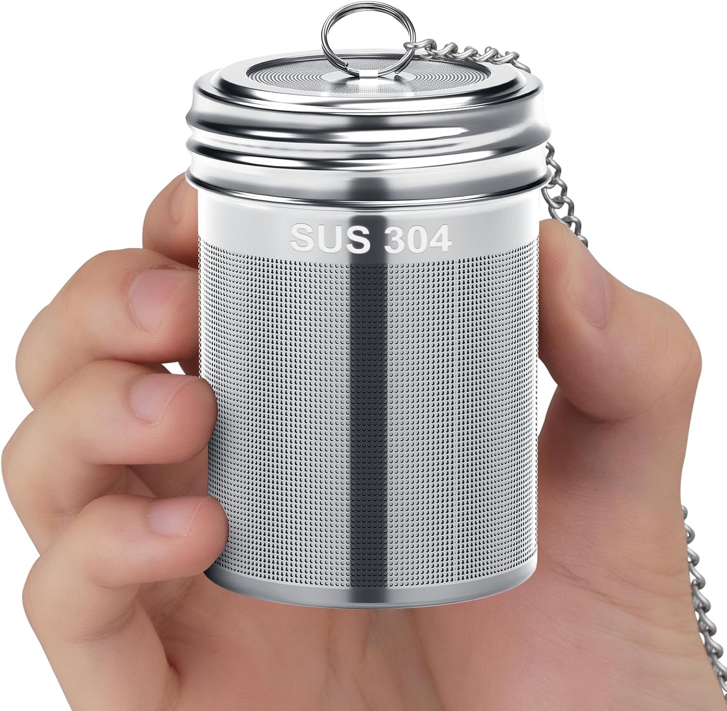 2 Pack Reinmoson 304 Stainless Steel Tea Infuser for Loose Leaf Tea | 1.58” x 2.2” Extra Fine Mesh Tea Strainers Ball, Threaded Lid, Loose Leaf Tea Steeper for Black Tea, Rooibos, etc