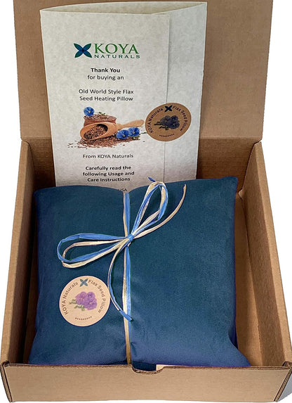 KOYA Naturals Soft Velvet Flax Seed Pillow - Microwave Heating Pad