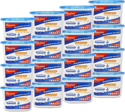 Vacplus Moisture Absorber, 10.5 OZ, Strong Absorption, Ocean Scent | Closet, Bathroom, Kitchen, Study, Odor Eliminator, Dehumidifier Bucket, 12 Pack