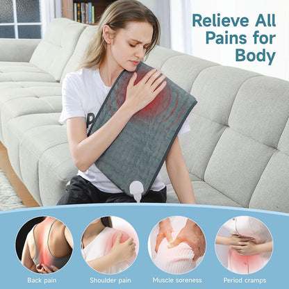 NBKLS Heating Pads for Back Neck Shoulder Pain, Electric Heating Pad Auto Shut Off, Fast Heat, Large Heating Pad Christmas Gift for Women Men, Birthday Gifts for Mom Dad (Blue)