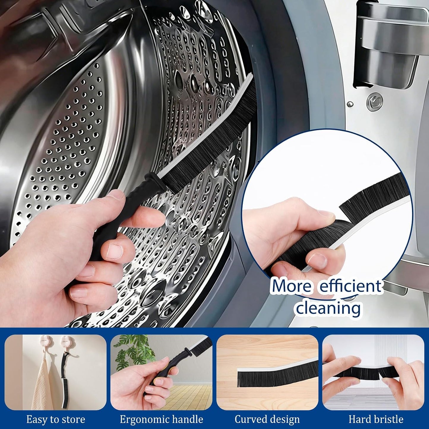 Dryer Vent Cleaner Kit,4 Pieces Dryer Lint Cleaner Vacuum Attachment & Brush Tool–Dryer Vent Cleaning Kit for Front Load,Dryer Lint Trap Cleaner with Hose,Dryer Vent Cleaner for Lint Removal (Black)