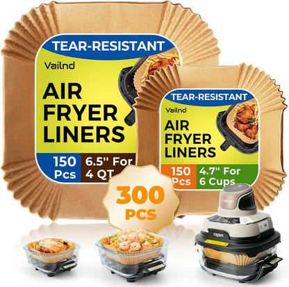 Vailnd 100Pcs Small 4.7 Inch Square Air Fryer Liners Disposable for 1-2 Qt