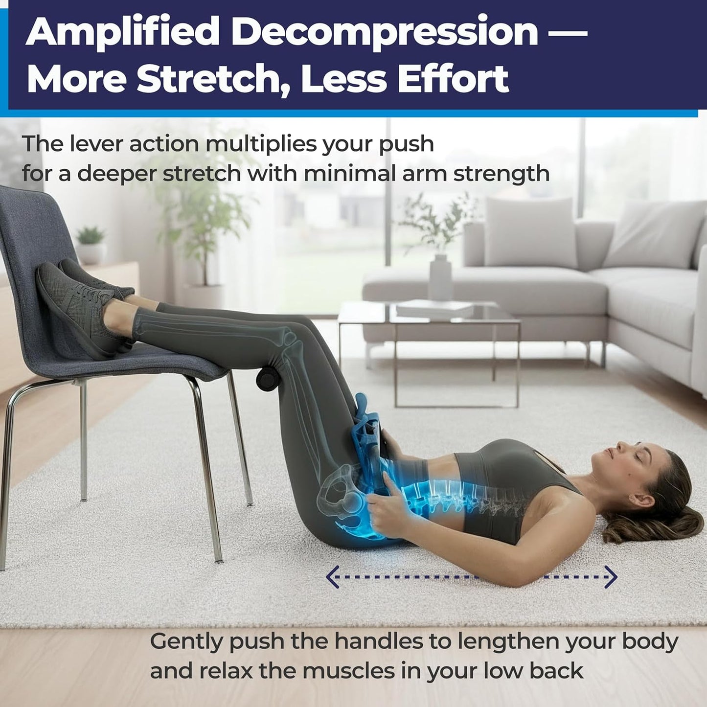 Teeter P2 Back Stretcher, Black/Blue