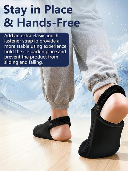 Foot Ice Pack for Toes,Freeze Flexible Ice Gel Socks Cold &Hot Therapy,Foot & Toe Ice Pack Wrap for Tendonitis, Plantar Fasciitis, Swelling, Sprained,Sport Injuries,Black (Black-2 Packs)