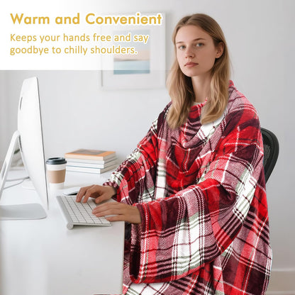 Catalonia Wearable Blanket with Sleeves & Foot Pocket for Adults | Soft Fleece Throw Wrap with Hands-Free Comfort, Perfect for Reading, TV Time & Relaxing, Christmas Gift for Women & Men
