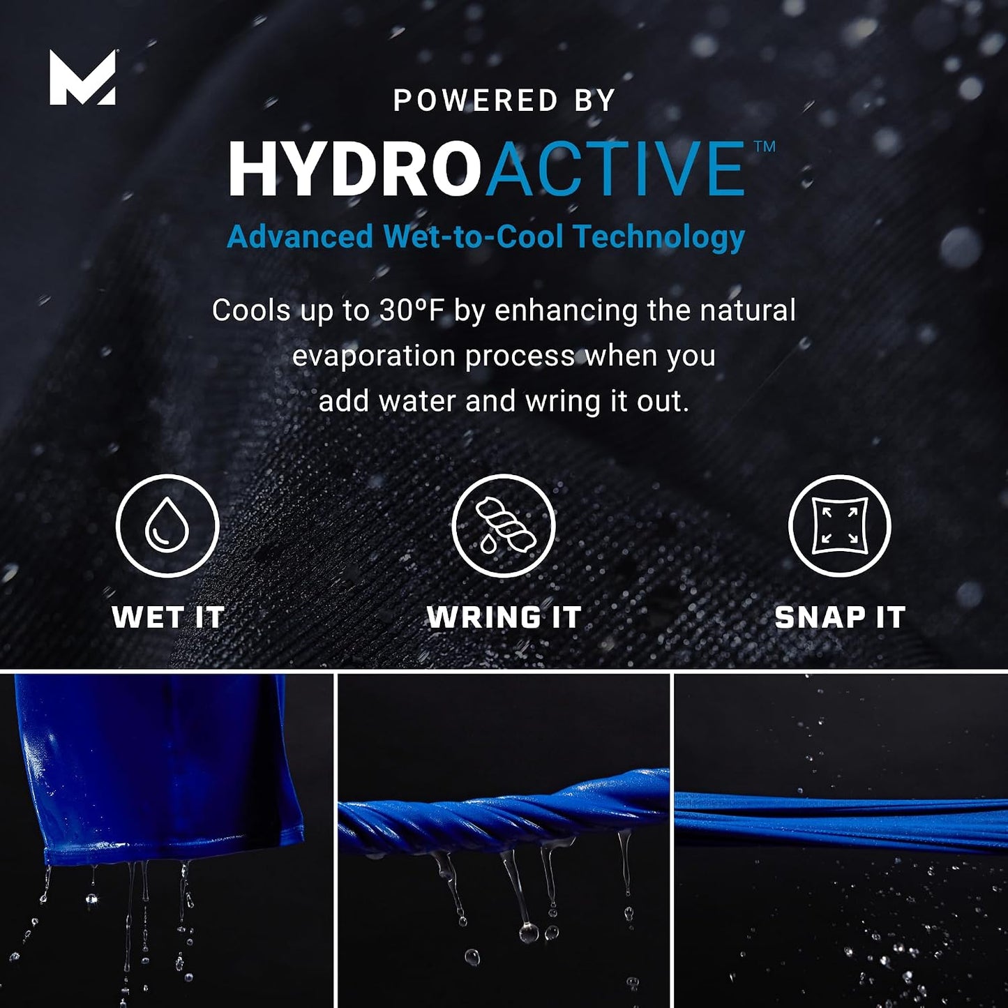 MISSION Cooling Hoodie Towel, Evaporative Cool Technology, Cools Instantly When Wet, UPF 50 Sun Protection, Contours Your Head to Stay in Place, Great for Sports, Fitness, Gym