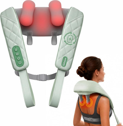 Snailax Cordless Neck & Shoulder Massager with Kneading, Heat, USB-C