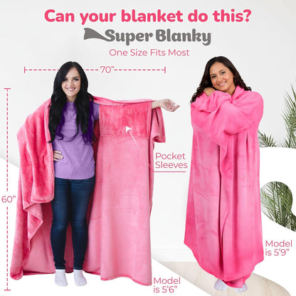 Super Blanky Wearable Blankets for Women & Men, Dorm Room Essentials, Gift for Her, Gifts for Women, Wife Birthday Gift Ideas