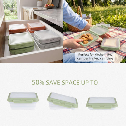 Reusable Silicone Food Storage Container with Lid Avocado Saver(6.5 cups/0.4 gal), Onion Keeper, Silicone Kitchen Organizers for Fridge