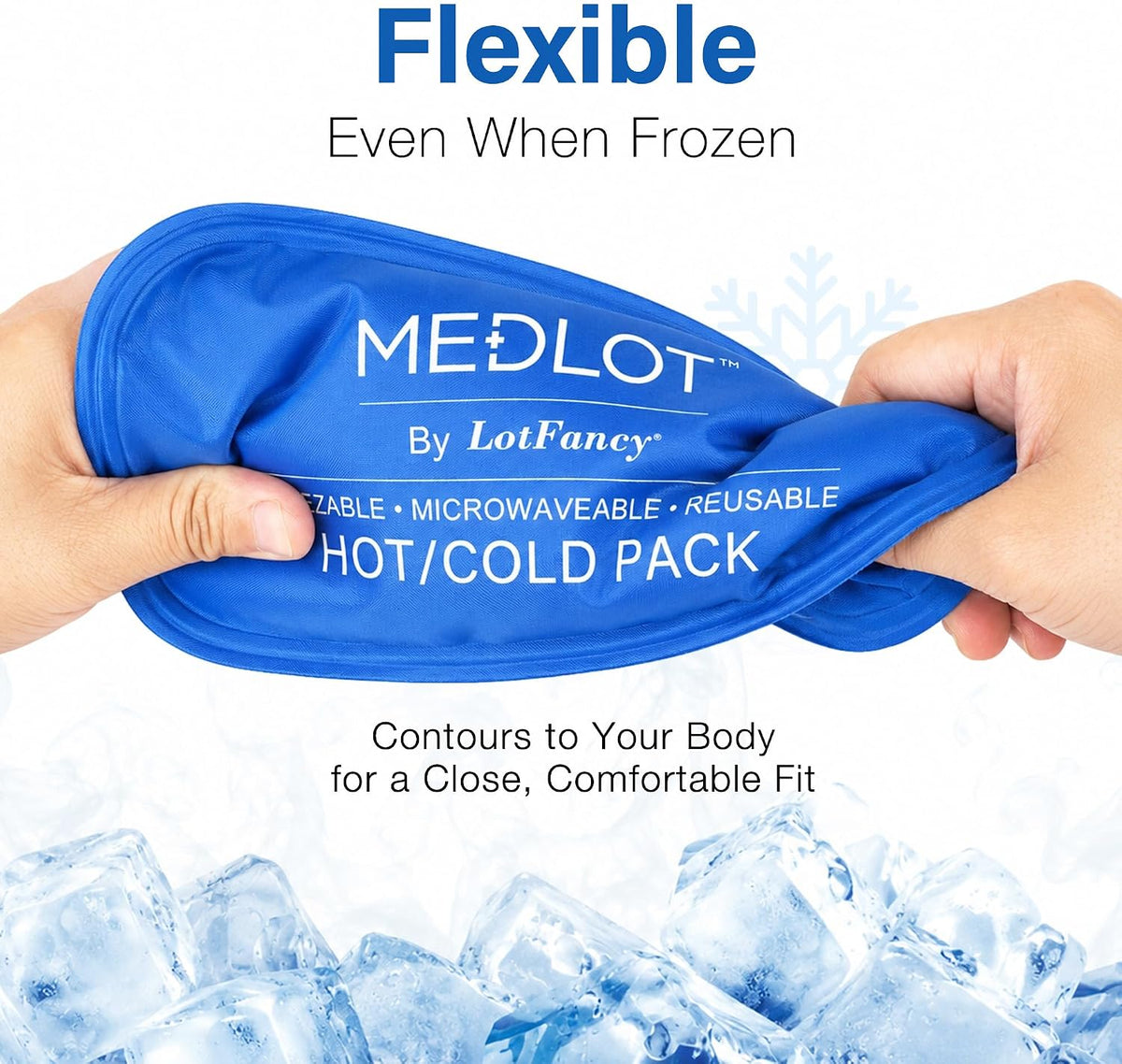 LotFancy Gel Ice Packs, 2pc Reusable Hot Cold Pack for Therapy, Heating Cooling Gel Pad, Pain Relief for Face, Head, TMJ, Wisdom Teeth, Oral Facial Surgery, Sport Injuries, Migraine, Muscle Joint