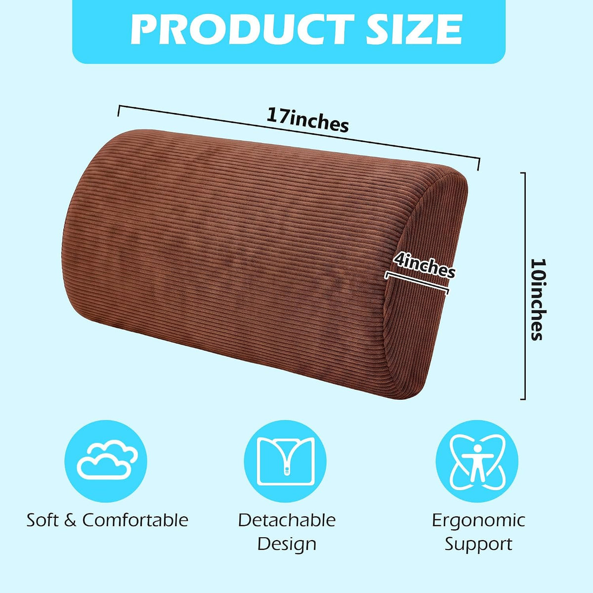 XIAIJIA Lumbar Support Pillow for Couch, Recliner Chair, Office, Gray