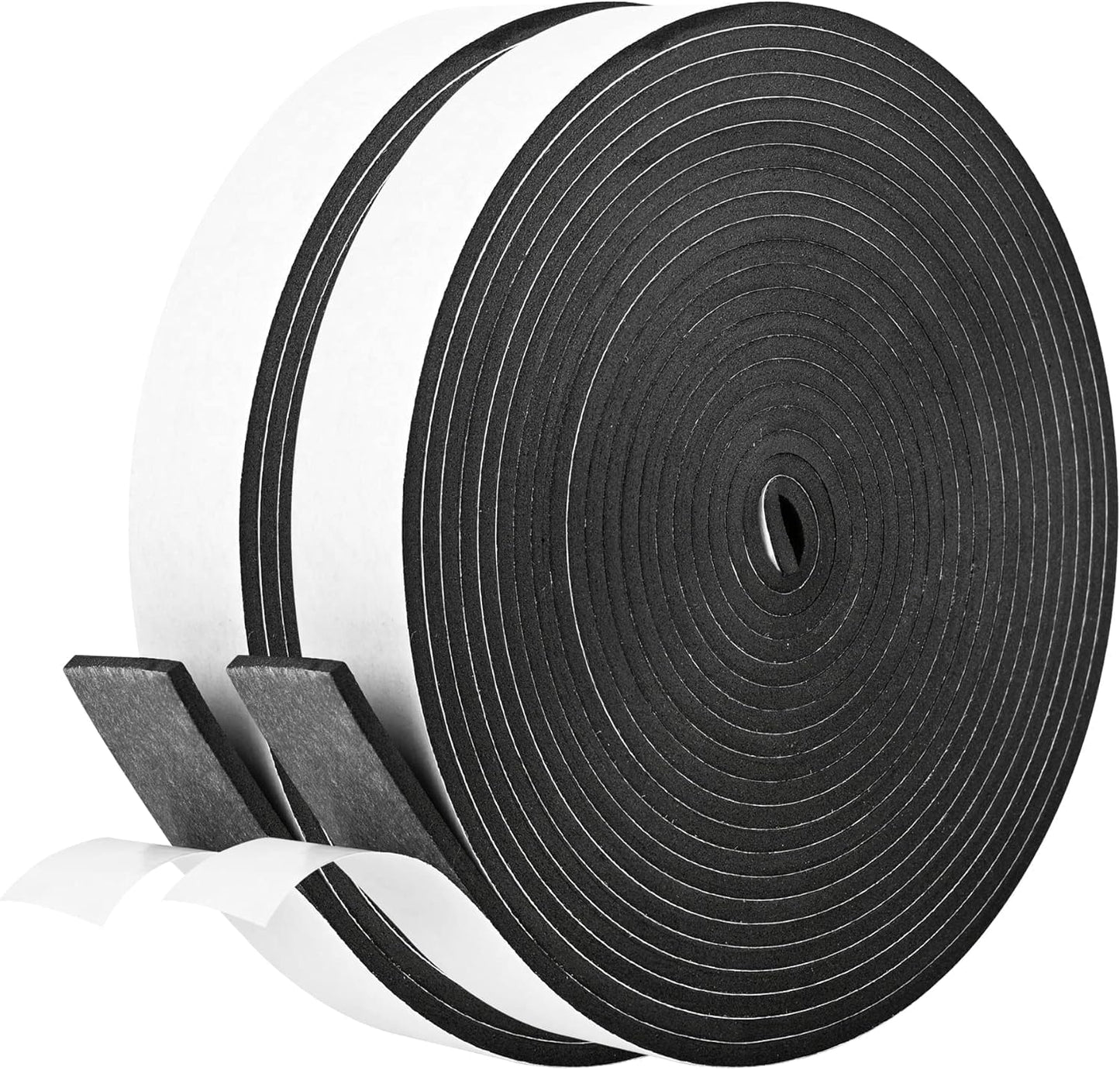 Kikerike Self Adhesive Foam Tape Weatherstrip 1/2In x 1/4In x 42Ft High Density Foam Insulation Strips Seal Weather Stripping with Strong Adhesive for Door and Window Sound Isolation Soundproofing