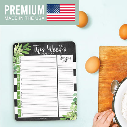 Hadley Designs Weekly Meal Planner for Fridge - Dinner Menu Board for Kitchen, Colorful Weekly Menu Board Dry Erase, Dry Erase Meal Planner for Fridge