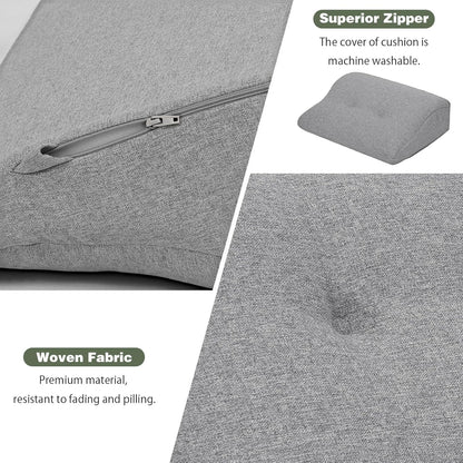 baibu Patented Dual-Layer Memory Foam Lumbar Pillow for Recliner, Brown | Large ergonomic back support for recliners, sofas and gaming chairs, with a removable machine-washable cover.