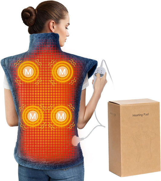 Massaging Heating Pad for Back, Neck and Shoulder Massager