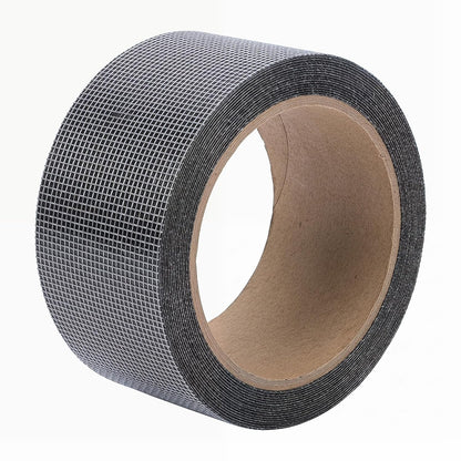 Window Screen Repair Tape, Qtopun Black Strong Adhesive Fiberglass Pet Mesh Window Screen Patch, Waterproof Screen Door Repair Kit for Tears Holes, Easy No-Tool Fix for Indoor Outdoor Mesh, 2 x 197 IN
