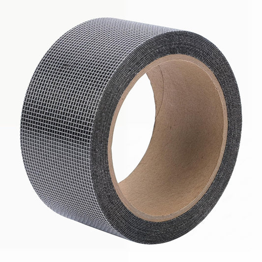 Window Screen Repair Tape, Qtopun Black Strong Adhesive Fiberglass Pet Mesh Window Screen Patch, Waterproof Screen Door Repair Kit for Tears Holes, Easy No-Tool Fix for Indoor Outdoor Mesh, 2 x 197 IN