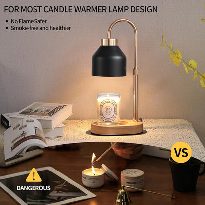 Candle Warmer Lamp with Timer and Dimmer,Electric Gold Light Gifts for Women Melt Wax Warmer Lamp with 2 Bulbs for Candle Jars House Warming New Home Decor Bedroom