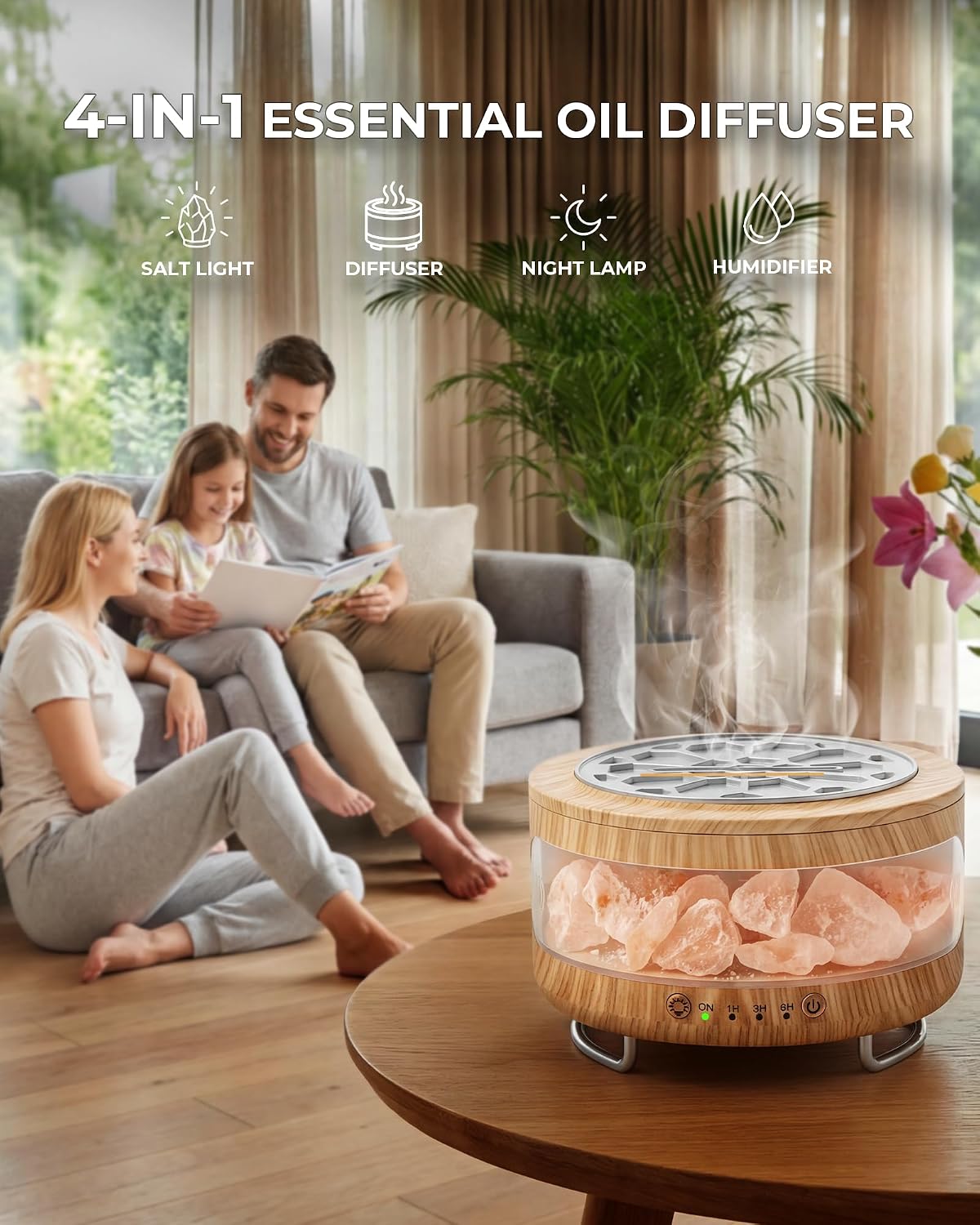 Essential Oil Diffuser with Himalayan Salt Lamp, Scent Diffusers for Home