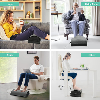 Snailax Foot Rest Under Desk, Heated Footrest with Vibration, Feet Warmer