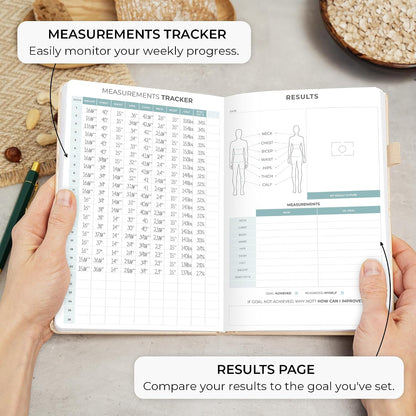 Clever Fox Food Journal for Women & Men, Weight Loss Tracker, Aquamarine