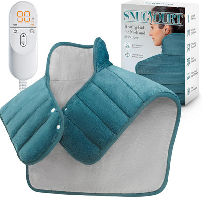 Heating Pad for Neck and Shoulders and Back Weighted,24x23In,Silver Grey | Electric Heated Wrap for Daily Relaxation, 6 Heat Settings, 4 Auto-Off Timers, Large Heat Pad for Women Men,Birthday Gift