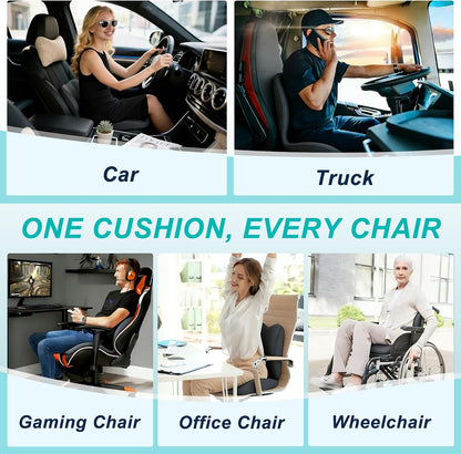 Seat Cushion for Office Chair, Ergonomic Cushion with Lumbar Support Pillow