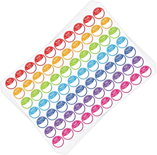 Lesnala 2520 Pcs Food Labels Stickers 7 Day of The Week Food Labels Writable and Peel Tab for Home Kitchen Restaurant Monthly Planners Meal Prep Accessory 1inch