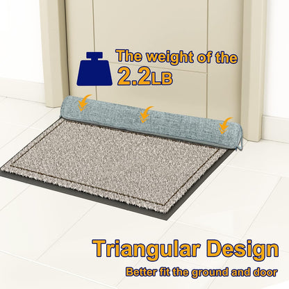 NABOWAN Weighted Door Draft Stopper — Triangular Under-Door Gap Filler for Gaps up to 3", Wind Noise Blocker, Energy Saver for Home Room Essentials, 32 Inch Gray