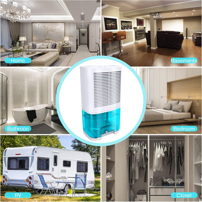 Dehumidifier 68oz(2000ml) Small Dehumidifier with Drain Hose for Up to 650 sq.ft Ultra Quiet Mini Portable Air for Home Basements Bathroom Bedroom Closet Kitchen RV