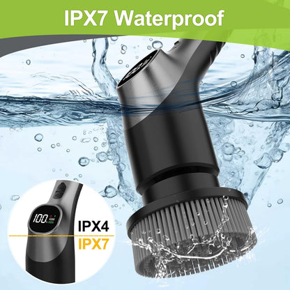 WKY-Electric Spin Scrubber - 10-in-1 Cordless Shower Scrubber & Cleaning Brush with Extendable Handle, 42 in-lbs Ultra High Torque, 2 Speeds, IPX7, LED Display, Smart AI Chip, for Bathroom, Kitchen