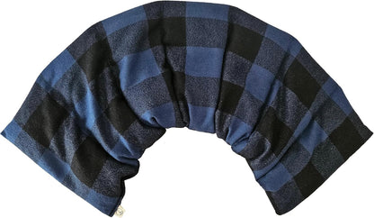 Microwavable LOVEwrap Neck & Shoulder wrap - Unscented 6 x 24 - Flax Seed - Soothes Muscle Ache Pain Relief - Natural Soft Cotton - Warming Muscle Relaxation- Flowers Black