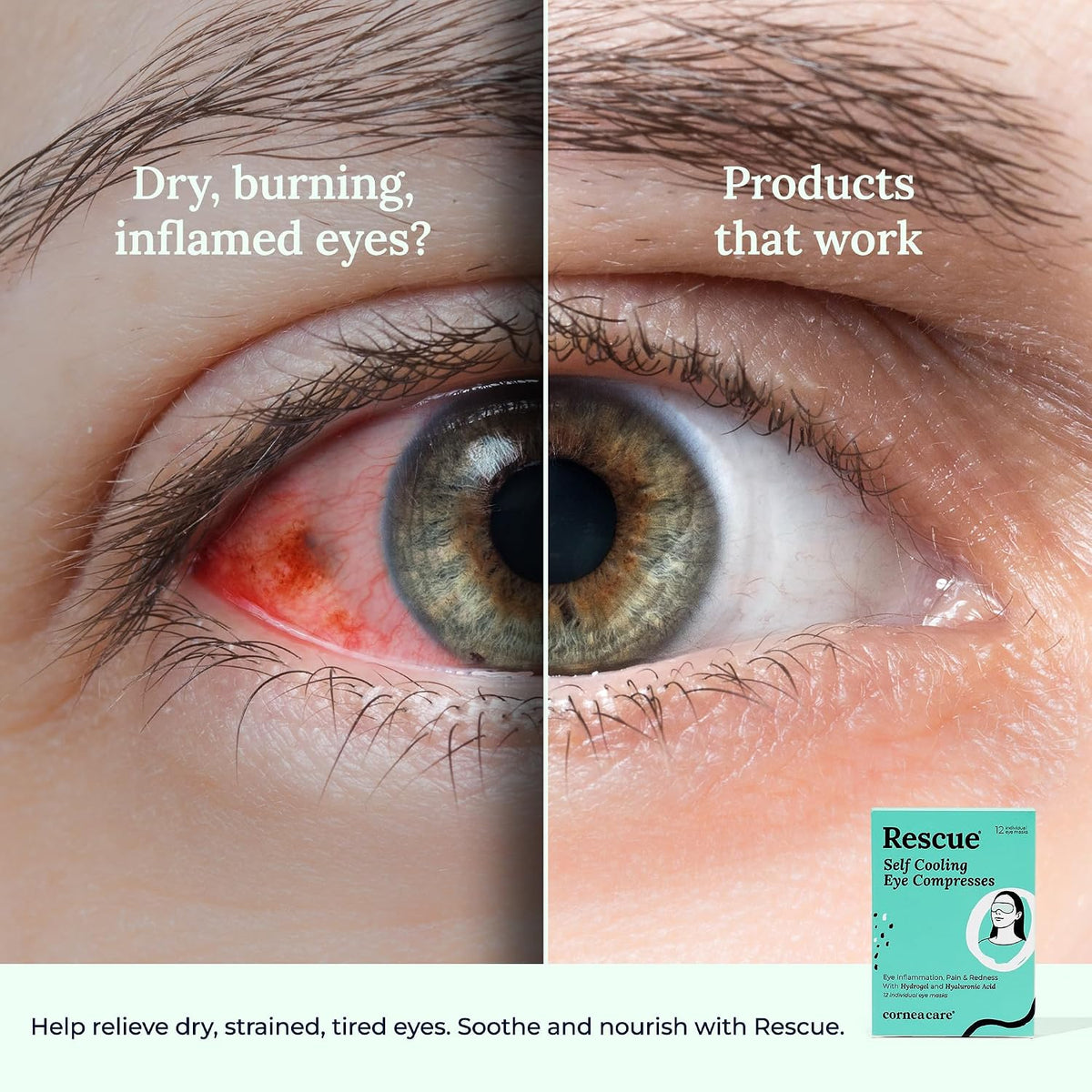 CorneaCare Rest Self Heating Warm Compress for Dry, Tired Eyes | 30 Count