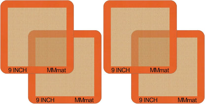 Best German Silicone Baking Mats - 8 inch | Set of 2 Square Non-Stick Reusable Air Fryer Linner, Non Slip, BPA Free, PFOA Free, Non-toxic, Dishwasher Safe