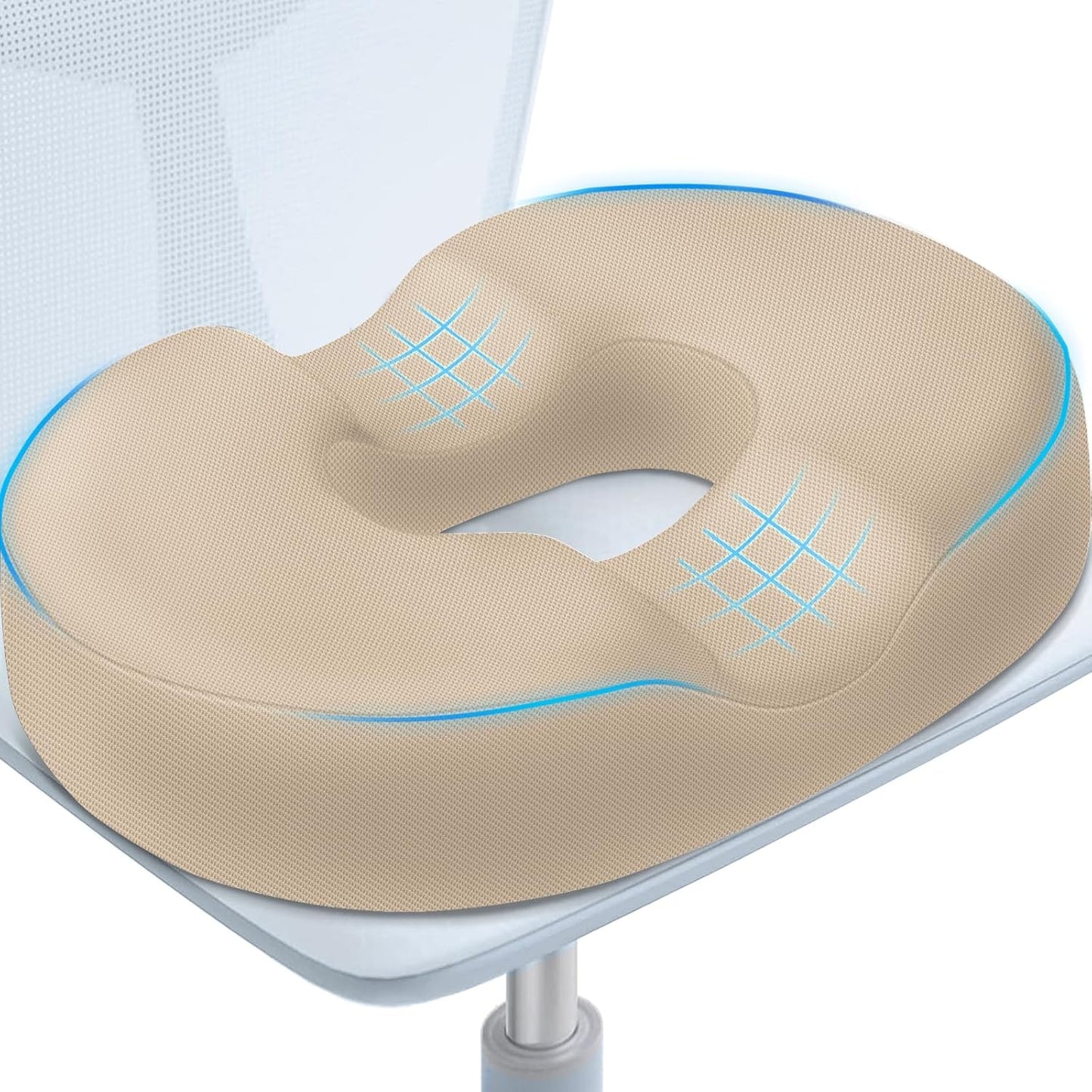 BlissTrends Donut Pillow Seat Cushion, Memory Foam Lifting Cushions(Black) | Donut Chair Cushions for Postpartum Pregnancy & Hemorrhoids,Tailbone Pain Relief Cushion for Office&Home Chairs