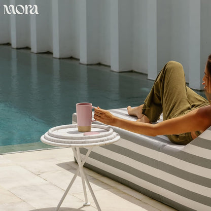 Mora Ceramics Large Tea Mug with Loose Leaf Infuser and Ceramic Lid, 18 oz, Portable, Microwave and Dishwasher Safe, Tall Coffee Cup - Rustic Matte Ceramic Glaze, Modern Herbal Tea Strainer, Olive