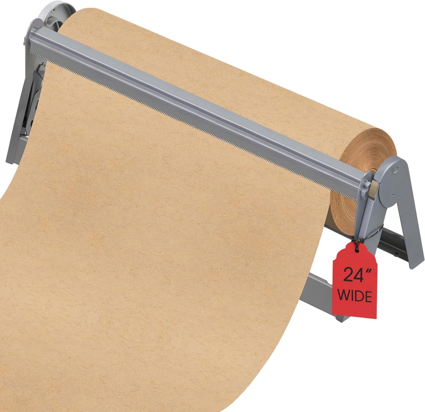 Ecohu 24in Wrapping Paper Roll Cutter - Holder Dispenser for Butcher Freezer Craft Paper Rolls with Updated Serrated Blade for Gift Wrap. Non-Slip Cutting Tool for Kitchen, Craft Room-Set on Tabletop