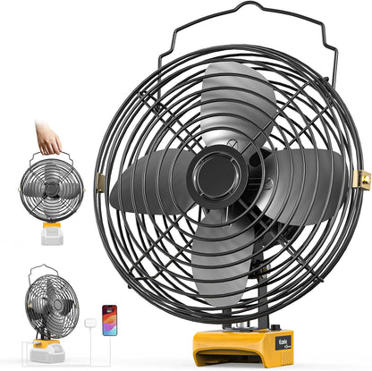 Ecarke 4" Clip Fan Compatible with Milwaukee 18V Battery (Tool Only) 3-Speed Cordless Clip-On Fan with 360° Rotation Low Noise Portable Desk Fan for Camping Jobsite Tent Fishing Outdoor