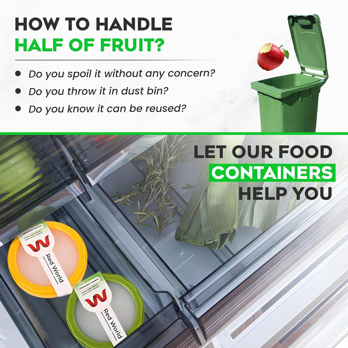 Avocado Saver and Onion Storage - Avocado Keeper Tomato Saver 4-Piece Set Silicone Food Storage Containers & Lemon Garlic Potatoes Saver - Reusable Fruit and Vegetable Storage Containers for Fridge