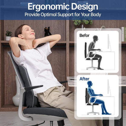 Soft Comfortable Memory Lumbar Support Pillow Back Cushion for Car & Office