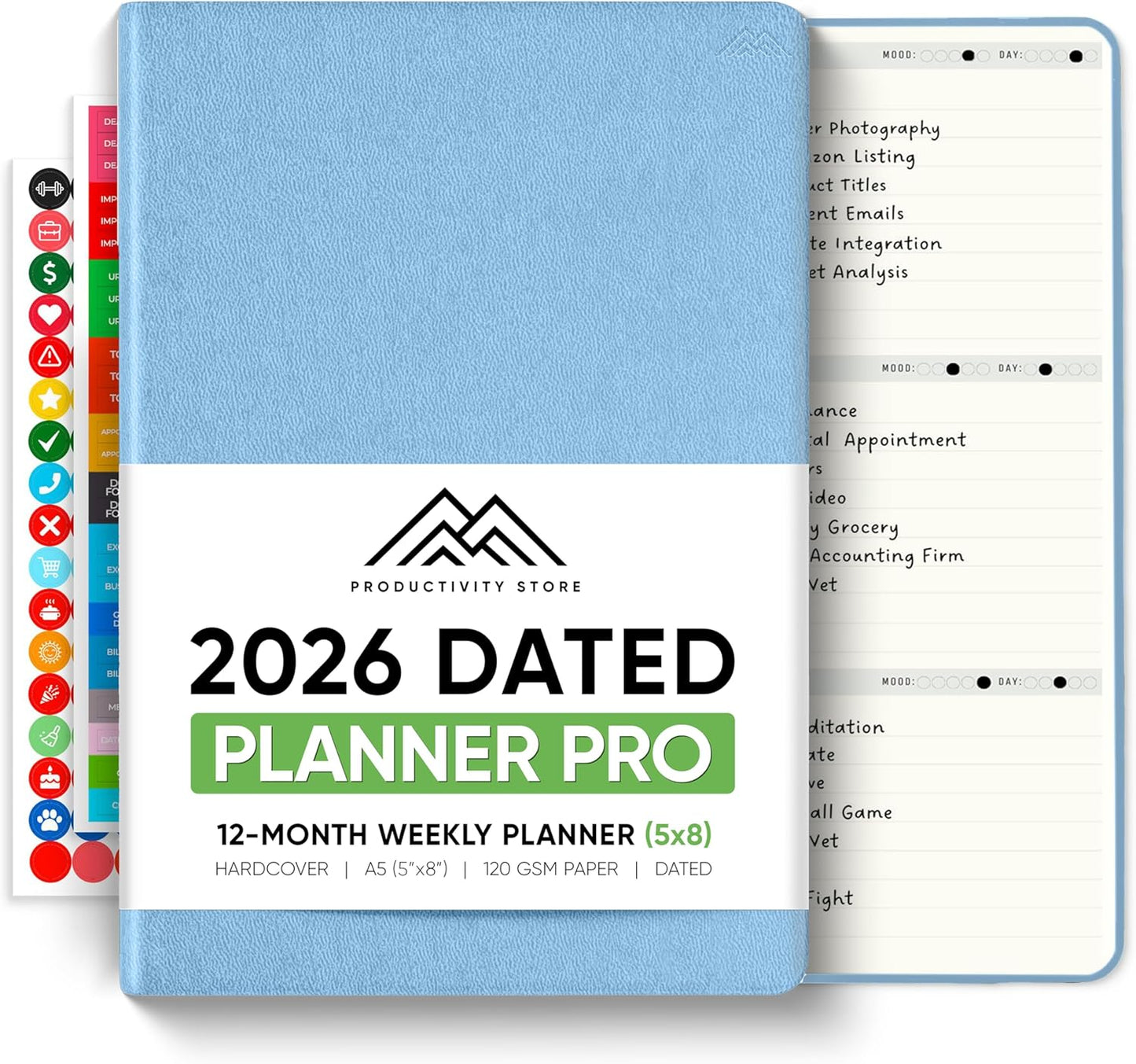 Dated, 2026 Planner, 5.8” x 8.3” - The #1 Productivity Planner to Achieve Your 2026 Goals - Planner 2026-2027 by PRODUCTIVITY STORE (A5, GREY)