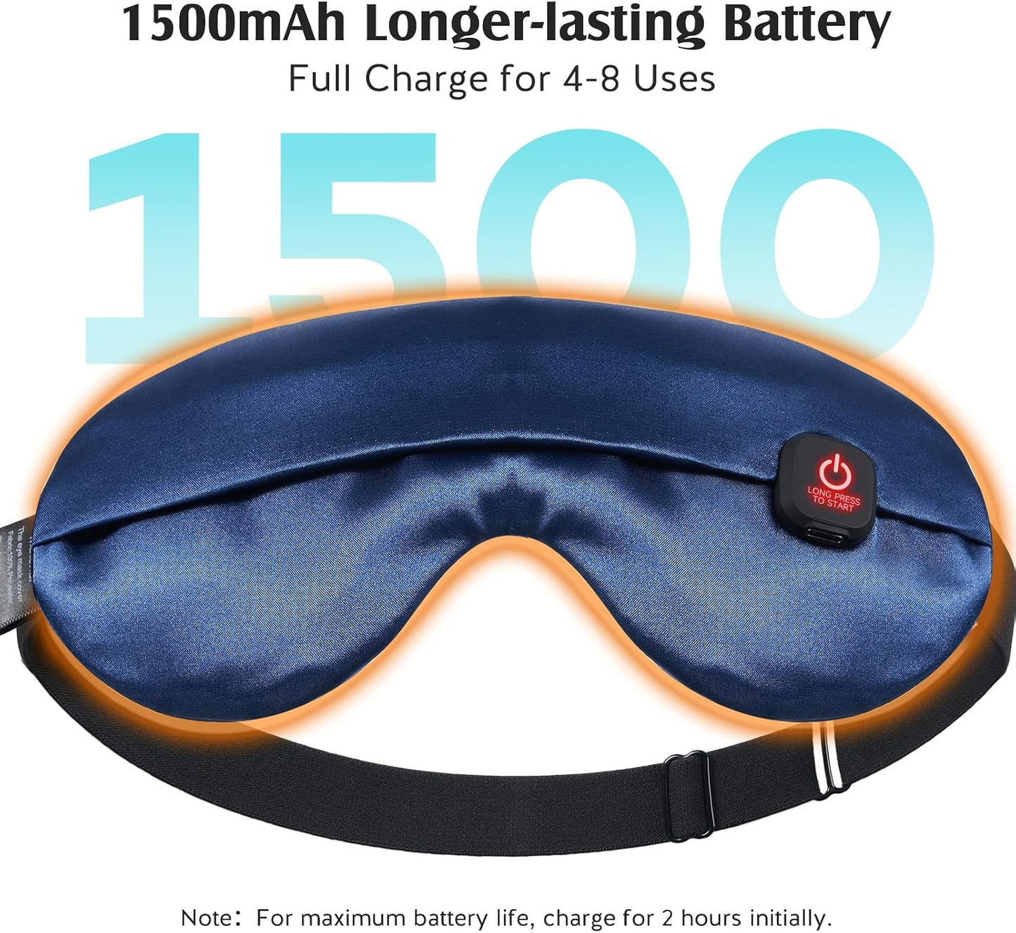 YFONG Cordless Heated Eye Mask for Dry Eyes, Warm Eye Compress for Stye, Blepharitis, Chalazion, MGD, Washable Eye Heating Pad for Relief, Improved Sleep, Perfect Light Blocking (Blue)