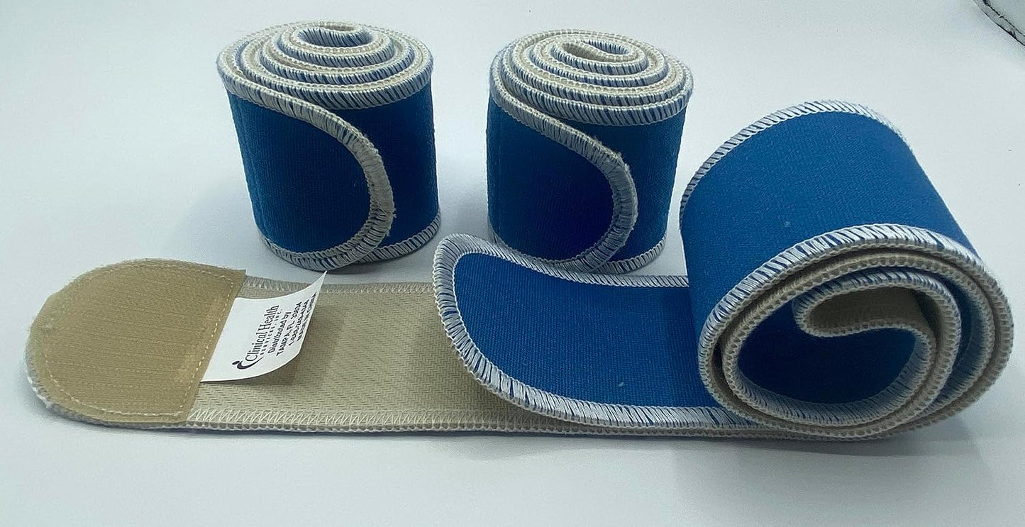 Therapeutic Treatment Wrap, 3 Count Pack, Binder Tape Like Wrap, Elastic Stretch, Effectively Holds Moist Heat Packs, Heating Packs, Cold Packs and Electrodes in Place (2.5" W x 24" L)