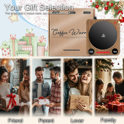 Coffee Cup Warmer, Fast Heating Coffee Mug Warmer for Desk, 2 Display Screens, Large Candle Warmer Plate with 2-10Hr Auto Shut Off, Heart-Warming Gift for Coffee Lover, Friend, Family