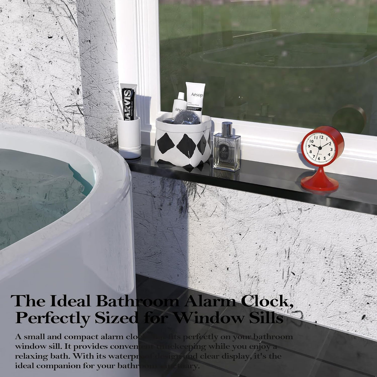 AYRELY® 3" Analog Alarm Clock, Retro Small Clock, Desk Clock for Bathroom