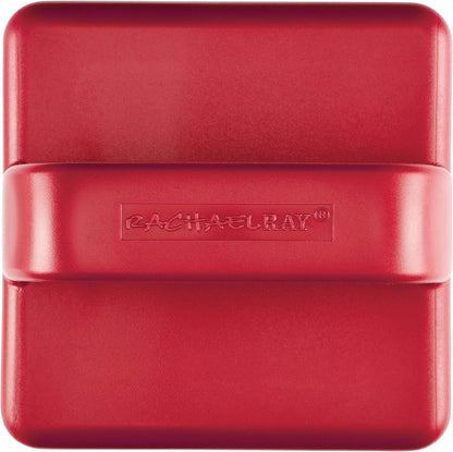 Rachael Ray Tools and Gadgets Stainless Steel Box Grater for Vegetables, Chocolate, Hard Cheeses, and more, Red(9.43 x 8.84 x 8.06 inches)